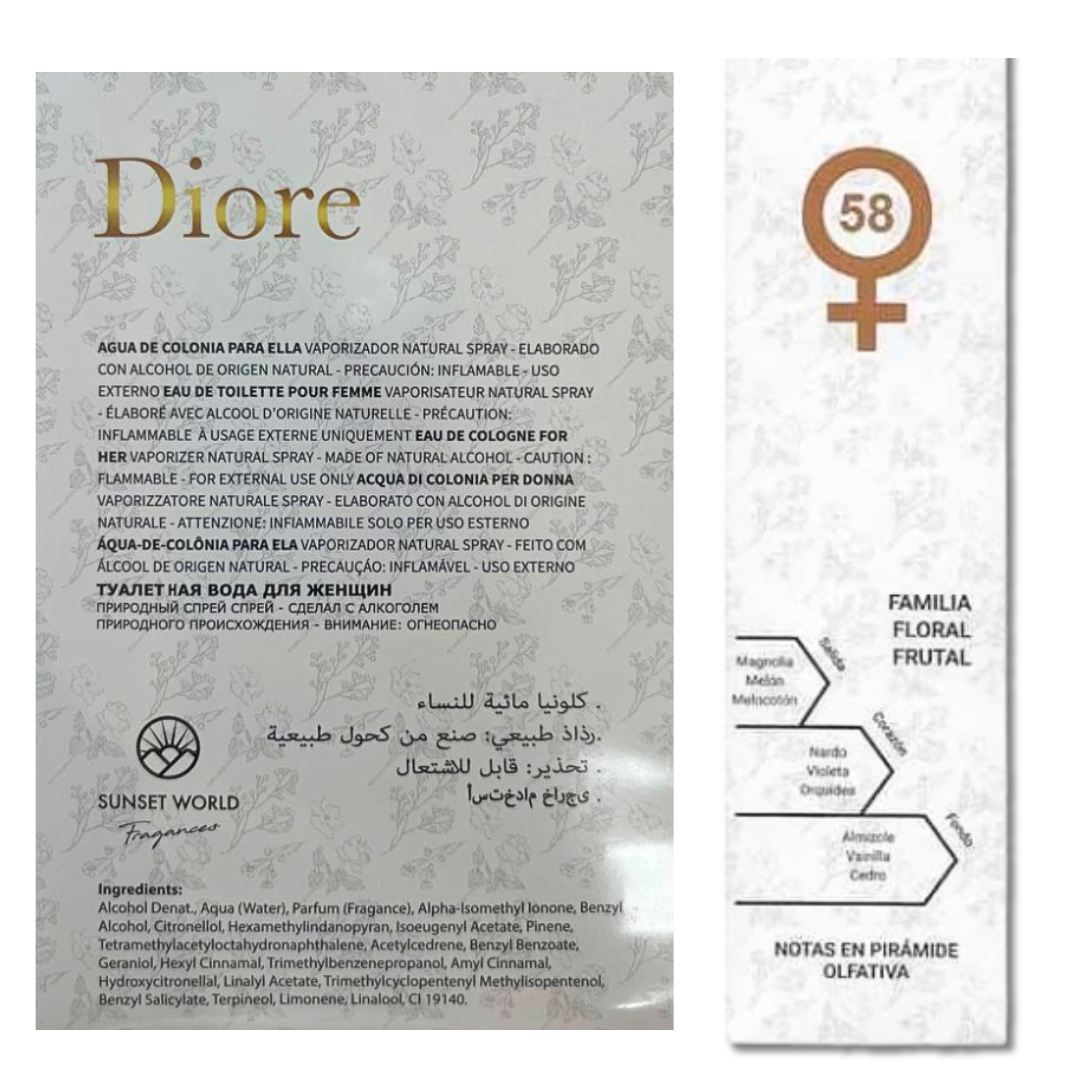 SUNSET WORLD® "DIORE" PROFUMO DONNA 100ML