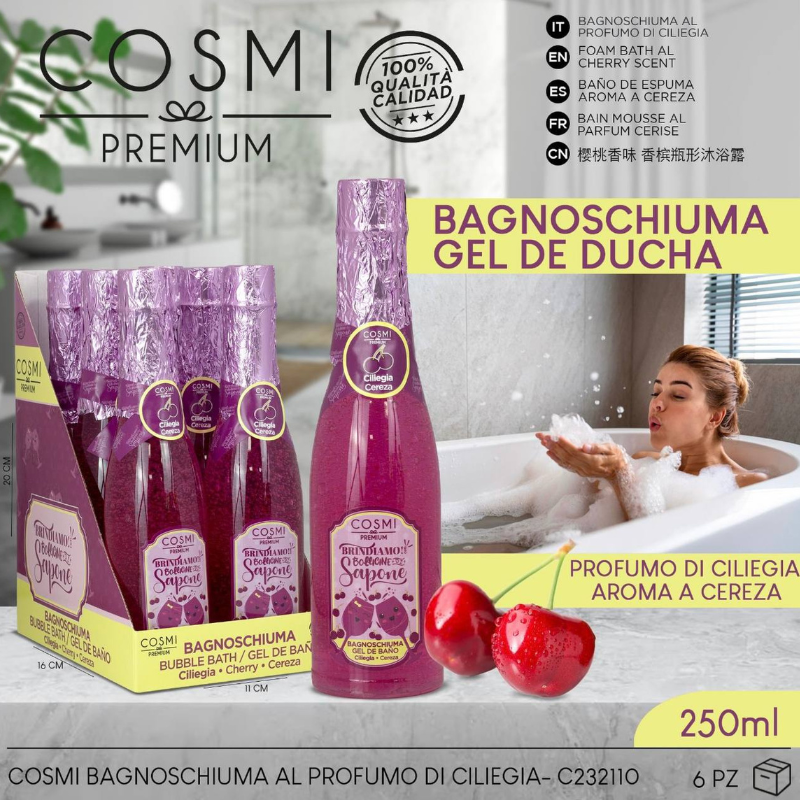 COSMI PREMIUM® BAGNOSCHIUMA 250ML "CILIEGIA"
