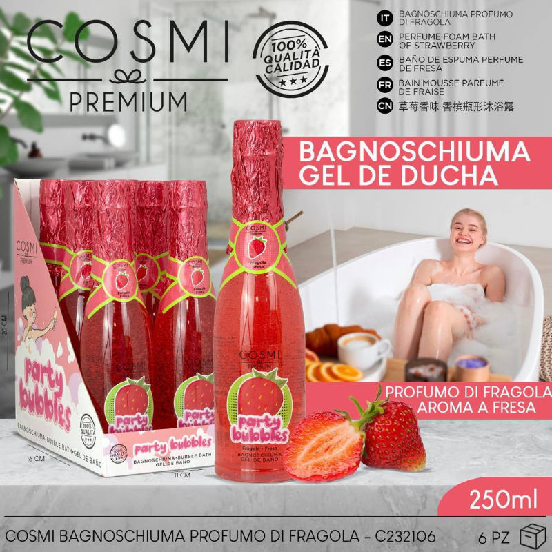 COSMI PREMIUM® BAGNOSCHIUMA 250ML "FRAGOLA"