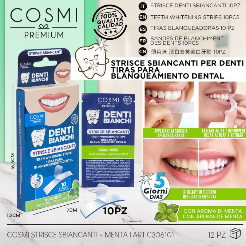 COSMI PREMIUM® STRISCE SBIANCANTI 10PZ "MENTA"