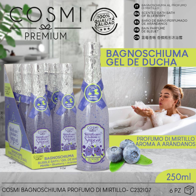 COSMI PREMIUM® BAGNOSCHIUMA 250ML "MIRTILLO"