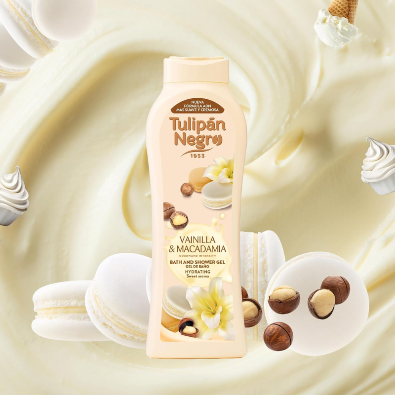 TULIPAN NEGRO® BAGNOSCHIUMA 650ML "VAINILLA & MACADAMIA"