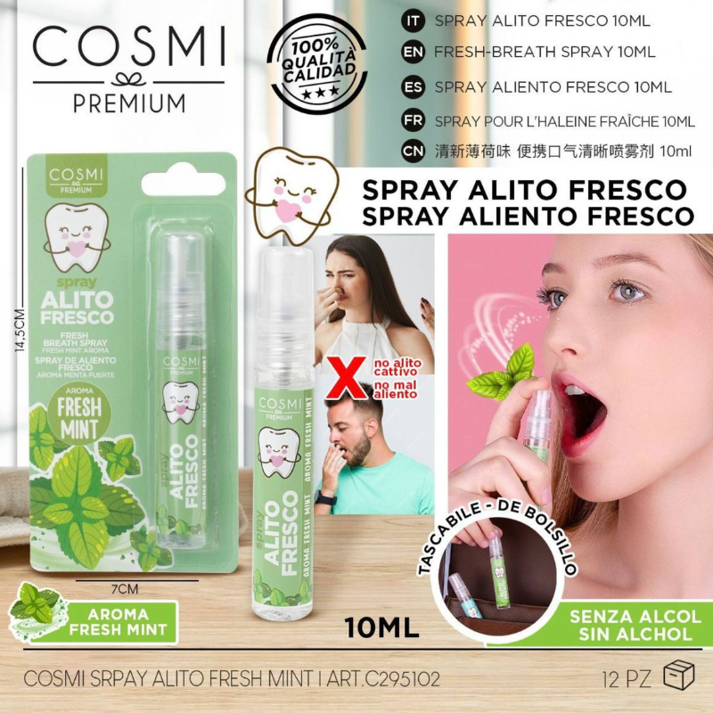 COSMI PREMIUM® SPRAY ALITO FRESCO 10ML "FRESH MINT"