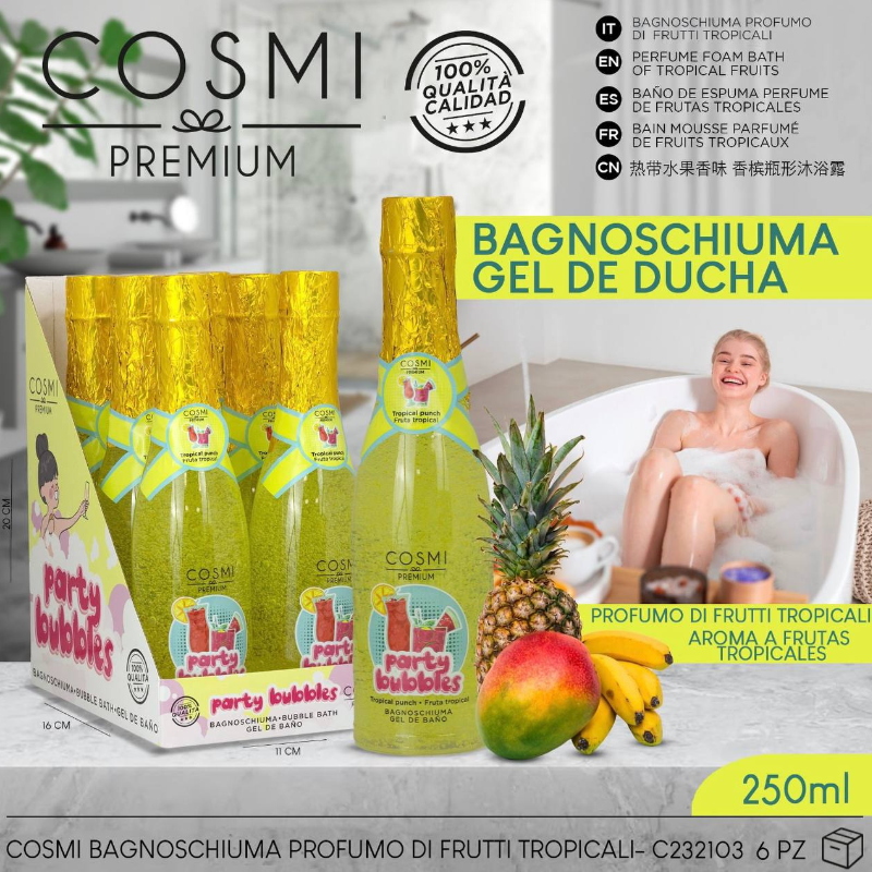 COSMI PREMIUM® BAGNOSCHIUMA 250ML "FRUTTI TROPICALI"