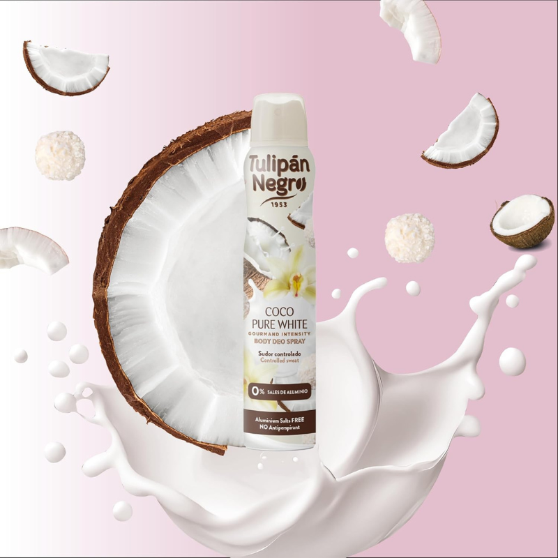 TULIPAN NEGRO® DEODORANTE SPRAY 200ML "COCO PURE WHITE"