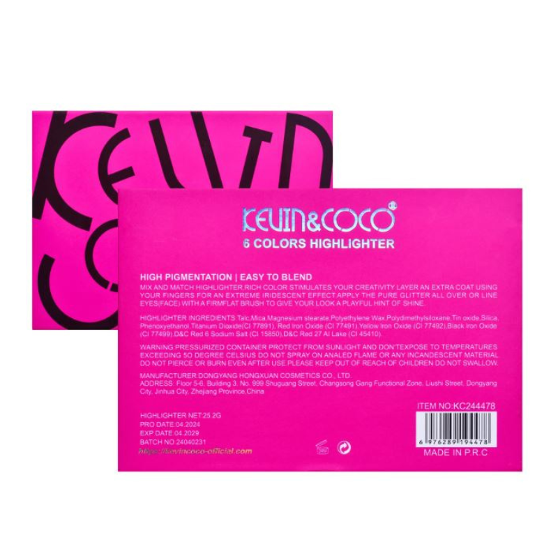 KEVIN&COCO® PALETTE 6 ILLUMINANTI
