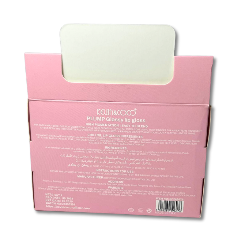 KEVIN&COCO® LIP GLOSSY "PLUMP" 4 TONALITA'
