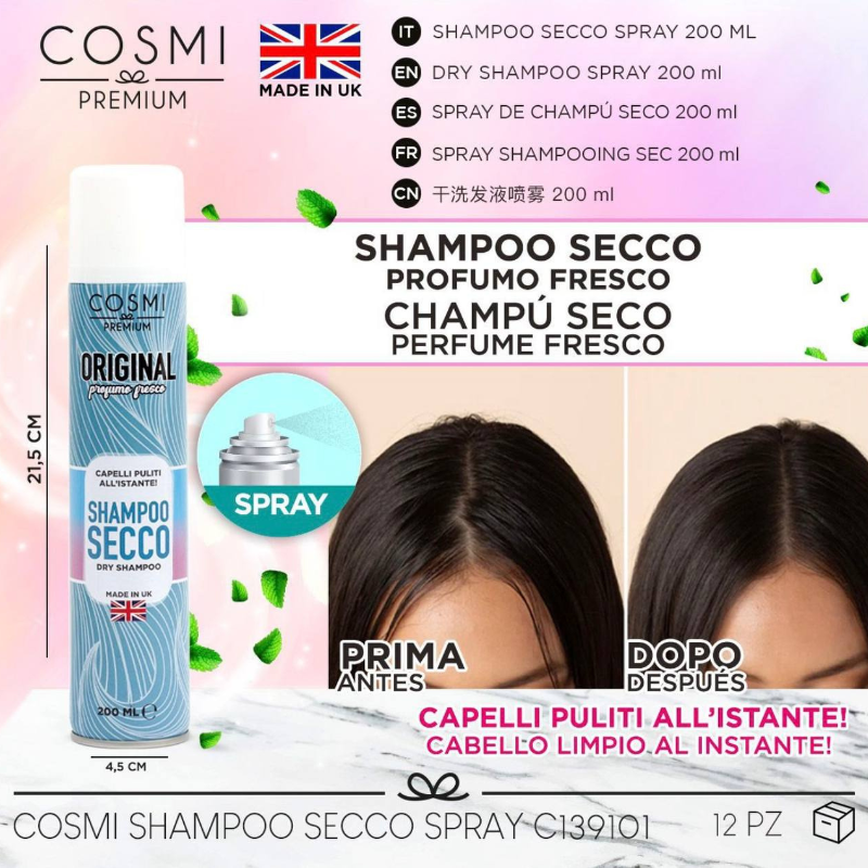 COSMI PREMIUM® SHAMPOO SECCO "ORIGINAL" 200ML