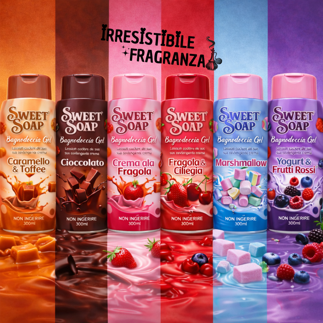 FATIGATI® BAGNOSCHIUMI GOURMAND "SWEETSOAP" 300ML | 6 FRAGRANZE