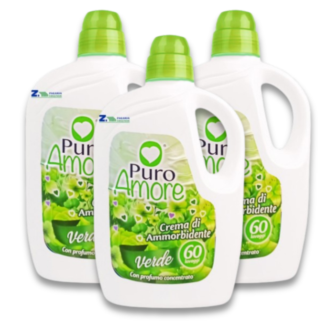 PURO AMORE® CREMA DI AMMORBIDENTE 60 LAVAGGI "VERDE" EXTRA PROFUMO