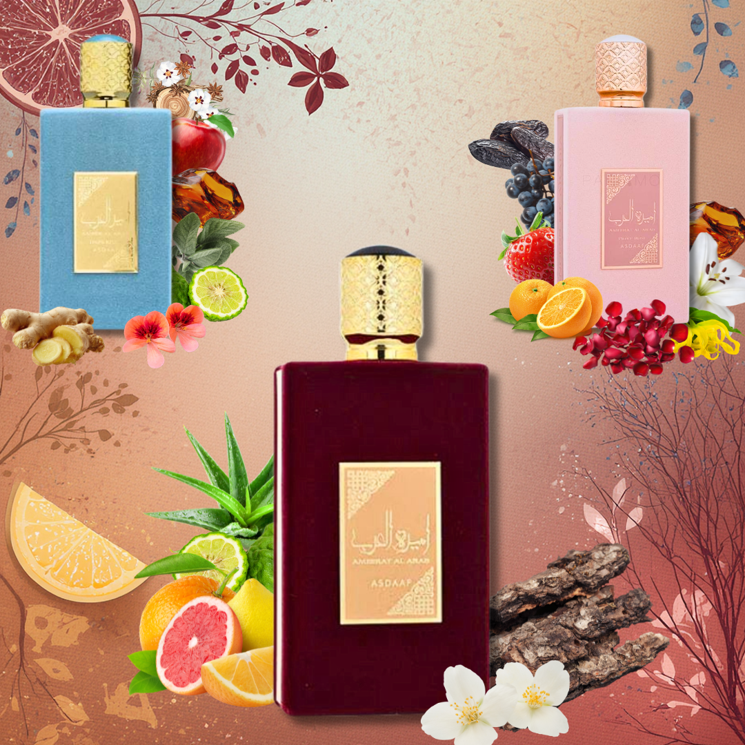 LATTAFA® - ASDAAF AMEERAT AL ARAB SERIE 3 PROFUMI 100ML | DONNA E UOMO
