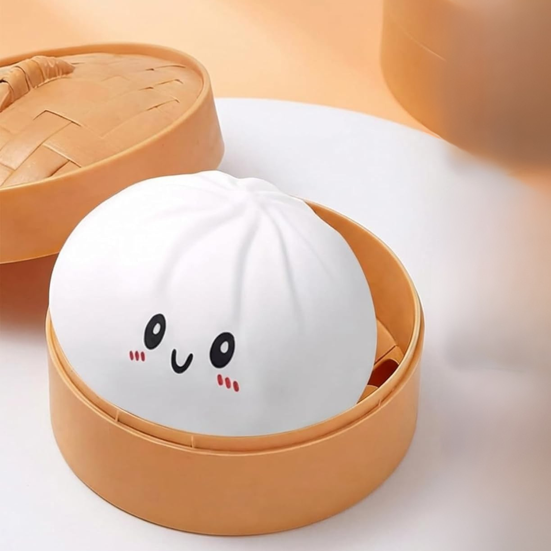 SQUISHY BUN DUPE - MORBIDI ANTISTRESS A FORMA DI RAVIOLO - GLITTERATI