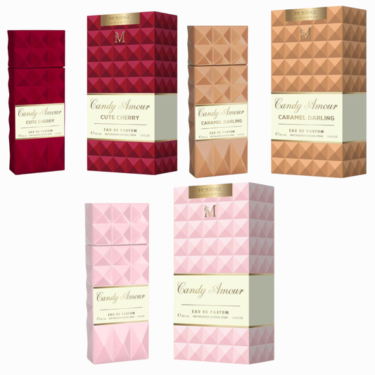 MONTAGE® "CANDY AMOUR" BARRETTA GOURMAND | SERIE 3 PROFUMI DONNA 100ML