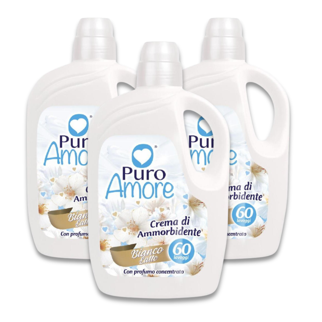 PURO AMORE® CREMA DI AMMORBIDENTE 60 LAVAGGI "BIANCO LATTE" EXTRA PROFUMO