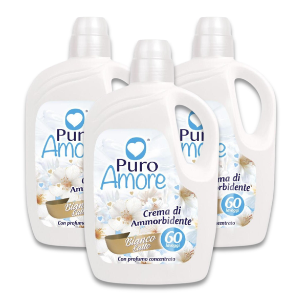 PURO AMORE® CREMA DI AMMORBIDENTE 60 LAVAGGI "BIANCO LATTE" EXTRA PROFUMO