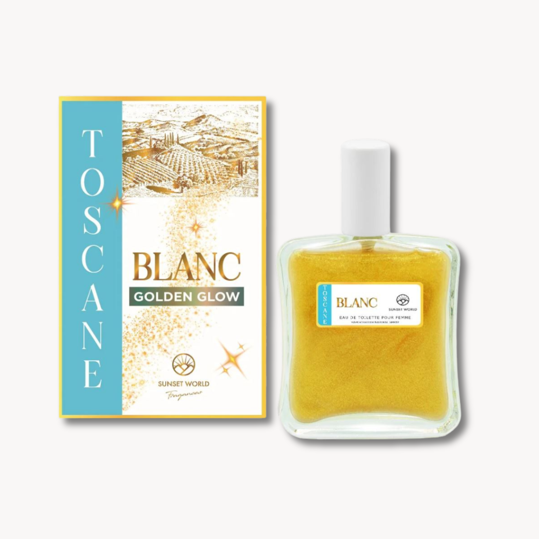 SUNSET WORLD® "BIANCO LATTE" GLITTERATO GOLD/SILVER PROFUMO DONNA 100ML