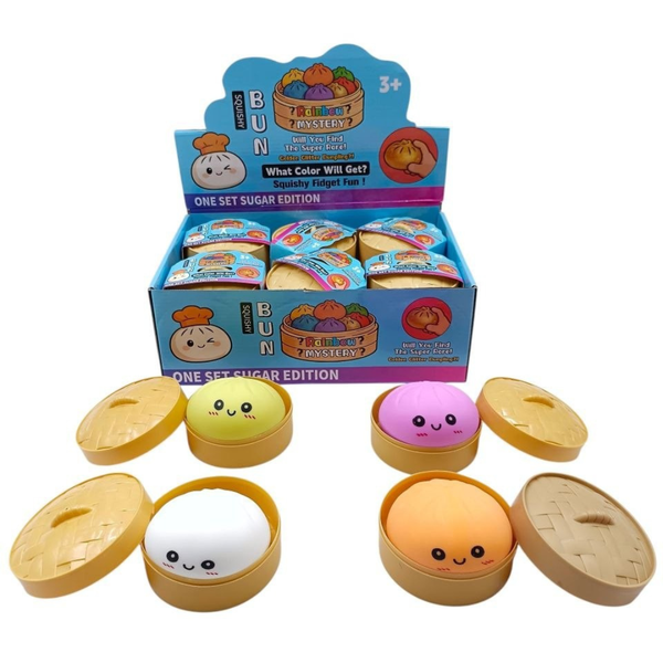 SQUISHY BUN DUPE - MORBIDI ANTISTRESS A FORMA DI RAVIOLO - RAINBOW MISTERY