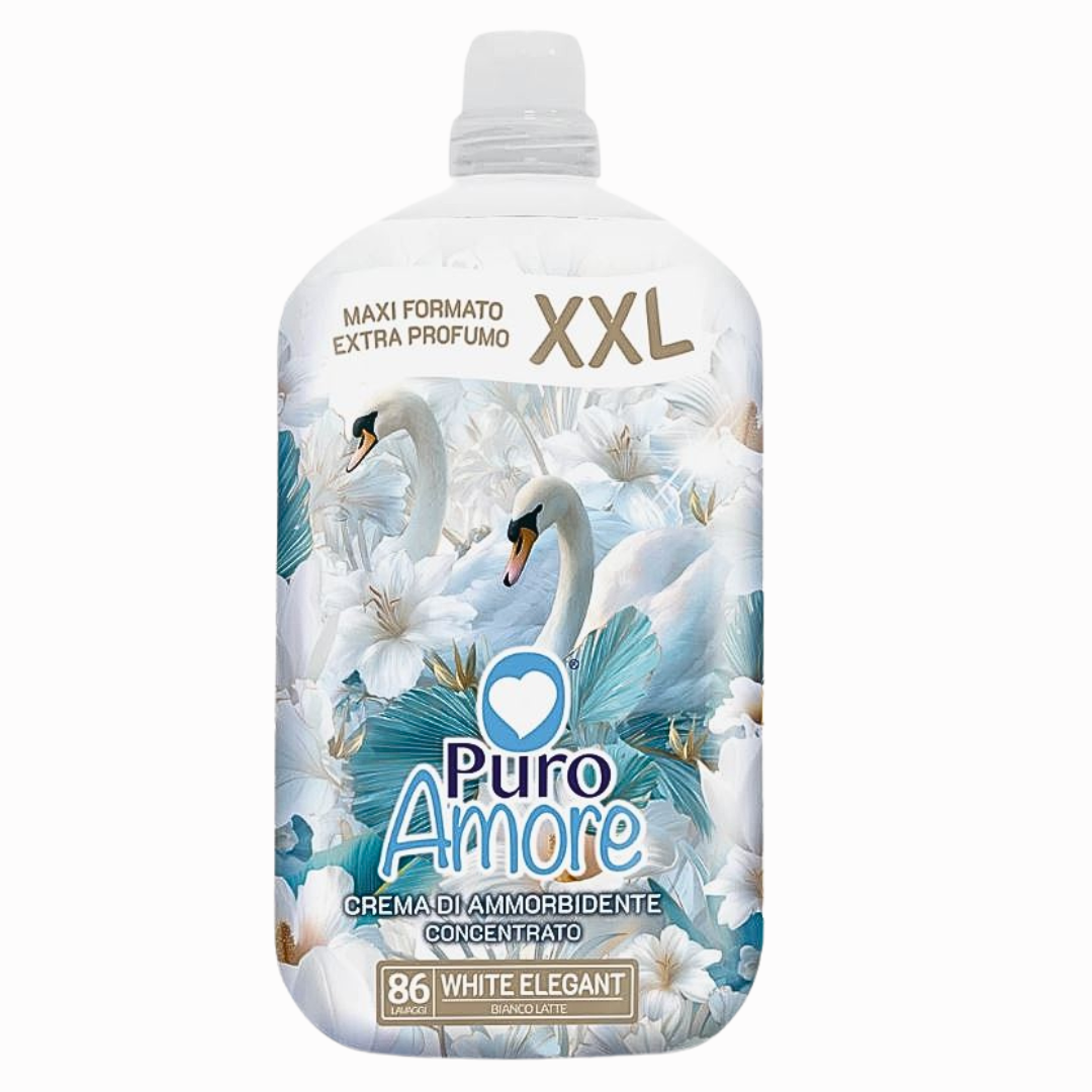 PURO AMORE® CREMA DI AMMORBIDENTE CONCENTRATO "BIANCO LATTE" PROFUMO INTENSO XXL 86 LAVAGGI EXTRA PROFUMO