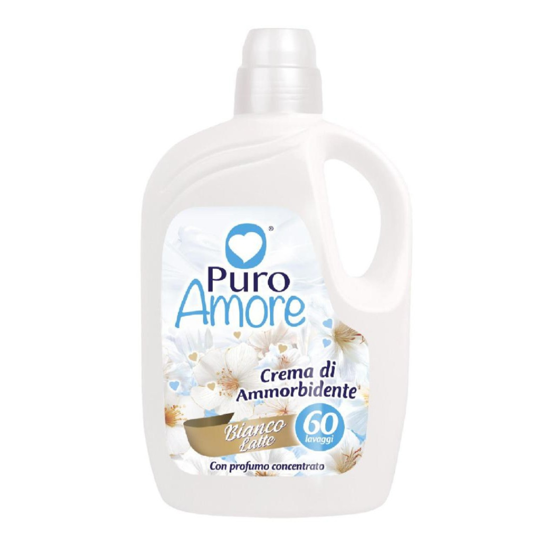 PURO AMORE® CREMA DI AMMORBIDENTE 60 LAVAGGI "BIANCO LATTE" EXTRA PROFUMO