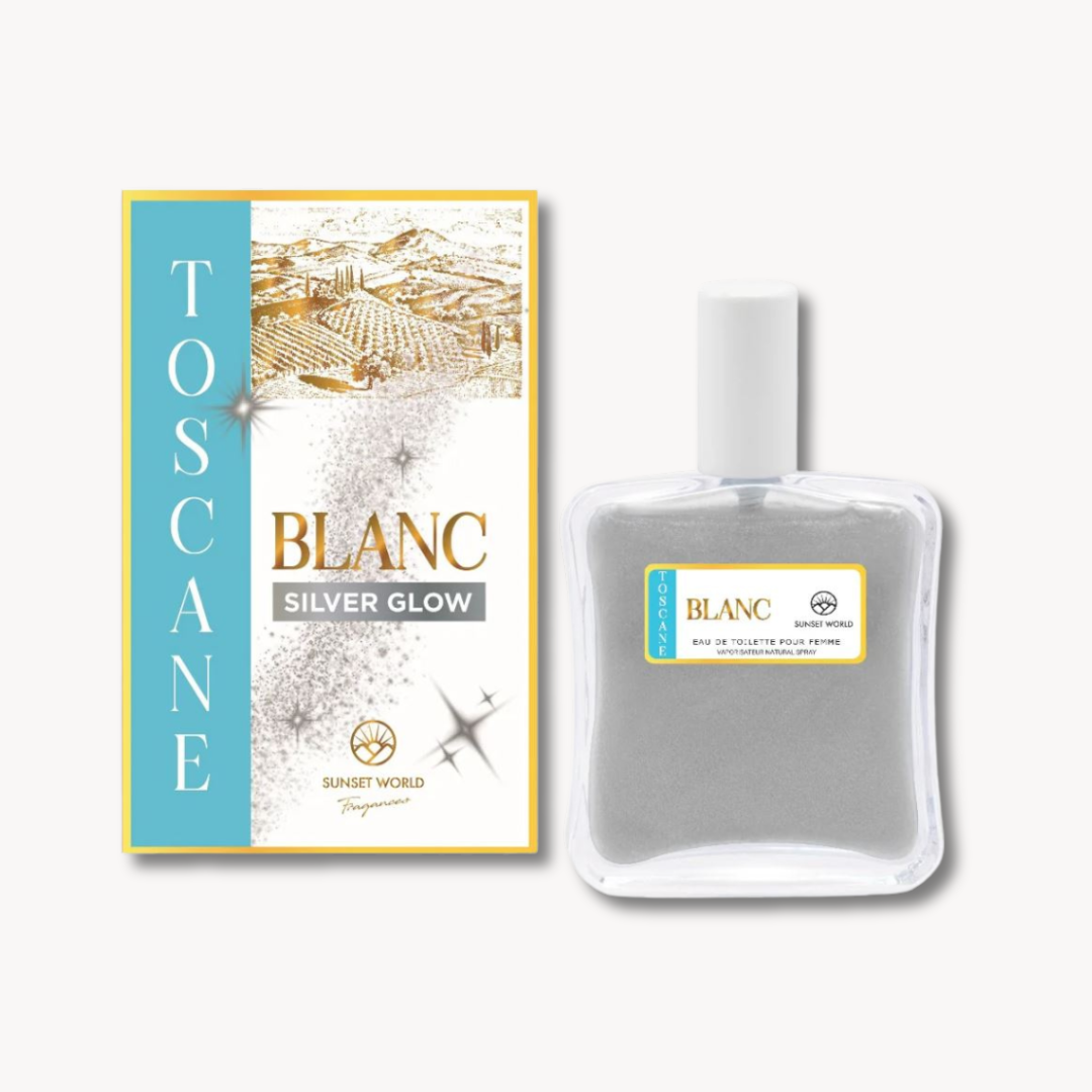 SUNSET WORLD® "BIANCO LATTE" GLITTERATO GOLD/SILVER PROFUMO DONNA 100ML