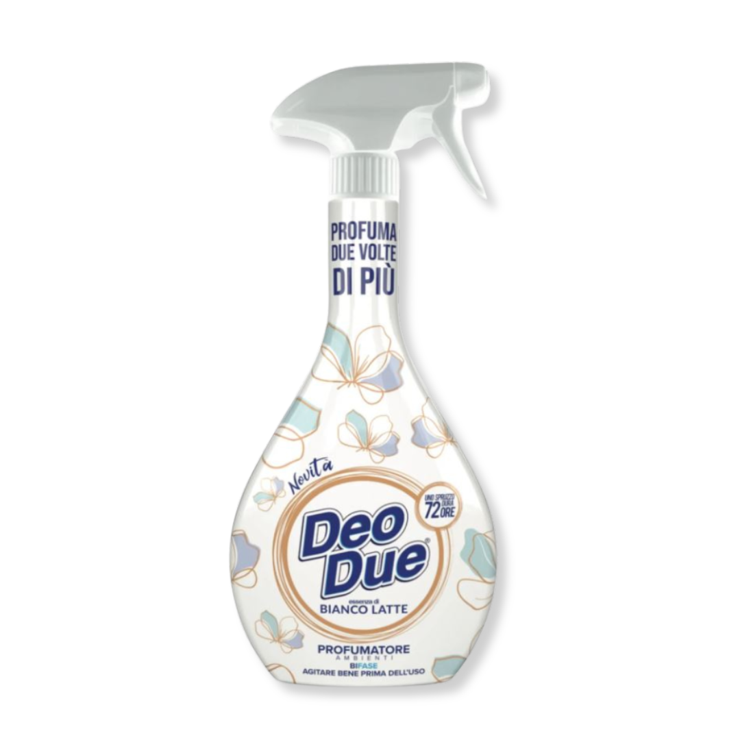 DEO DUE® PROFUMATORE BIFASE PREMIUM NEUTRALIZZANTE "BIANCO LATTE" 450ML