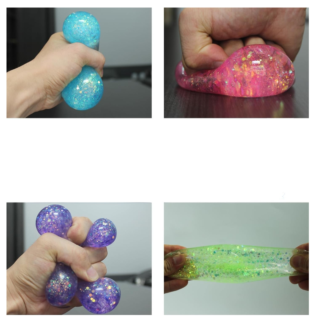 SQUISHY ICE CUBE SQUEEZY - MORBIDI ANTISTRESS A CUBETTI - GIOCATTOLI SENSORIALI - GLITTERATI
