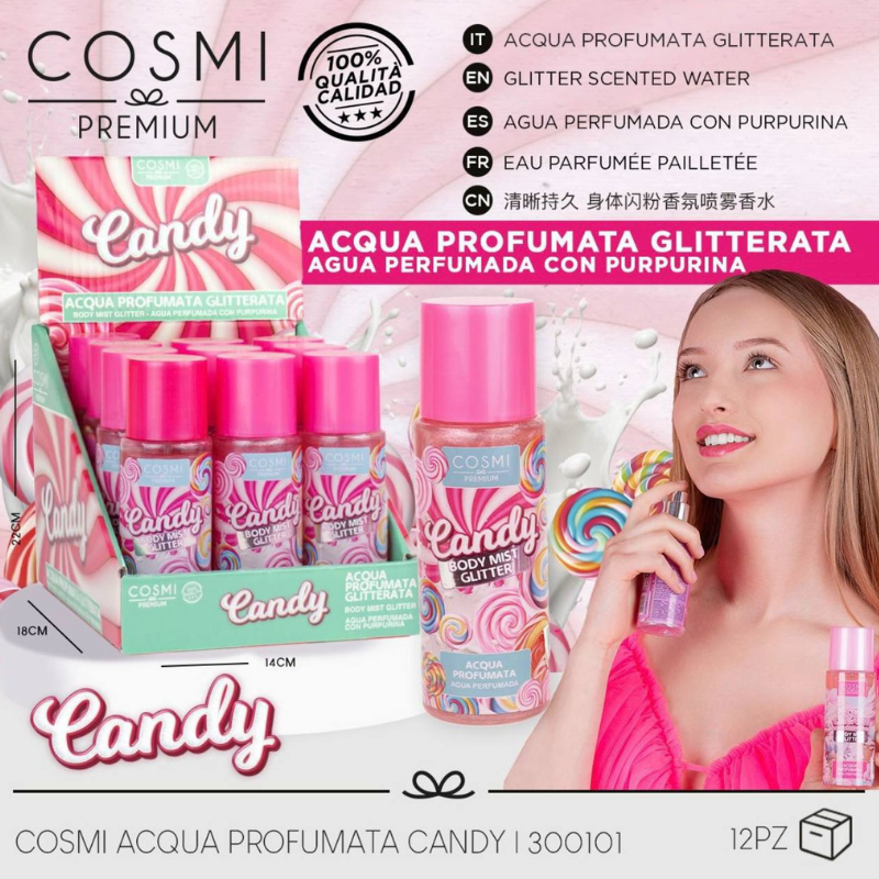 COSMI PREMIUM® ACQUE PROFUMATE GLITTERATE 100 ML "3 FRAGRANZE"