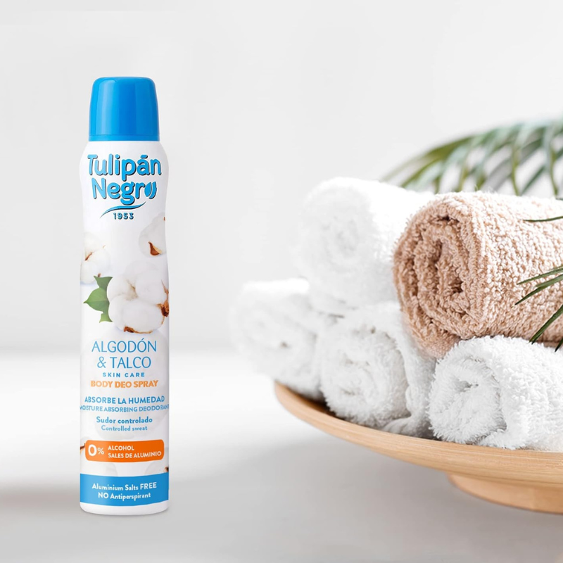 TULIPAN NEGRO® DEODORANTE SPRAY 200ML "ALGODON E TALCO"