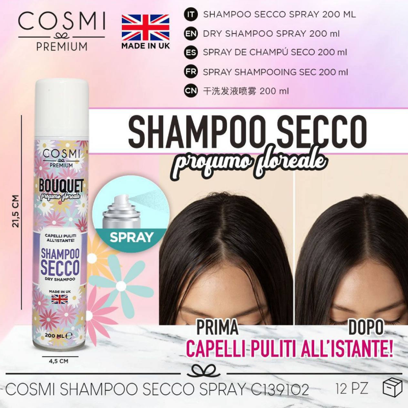 COSMI PREMIUM® SHAMPOO SECCO "BOUQUET FLOREALE" 200ML