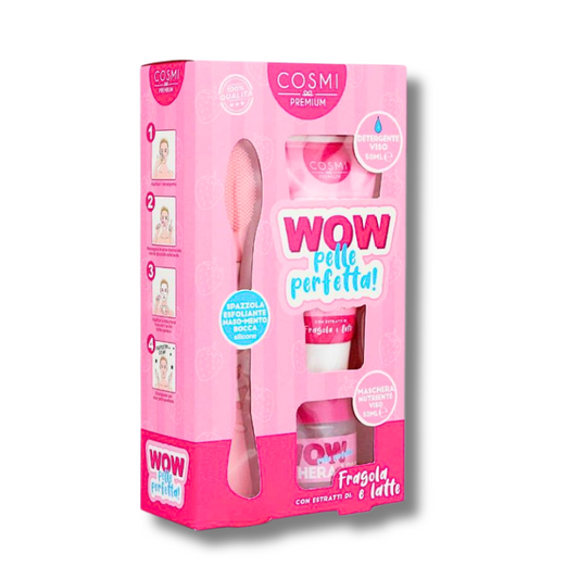 COSMI PREMIUM® WOW PELLE PERFETTA KIT VISO "FRAGOLA & LATTE"