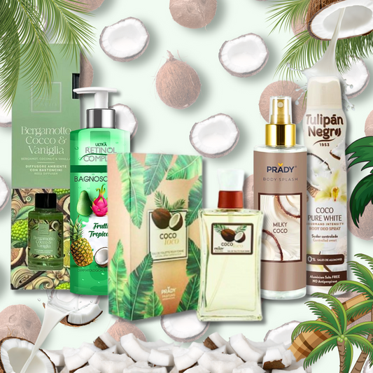 IF® BOX "COCCO TROPICALE" PROFUMO - BAGNOSCHIUMA - ACQUA CORPO - PROFUMATORE AMBIENTE - DEODORANTE SPRAY