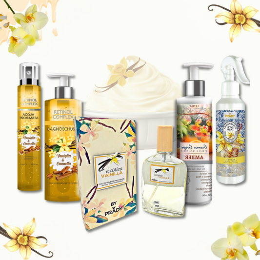 IF® BOX "VANIGLIA ESOTICA" PROFUMO - BAGNOSCHIUMA - ACQUA CORPO - SPRAY AMBIENTE - CREMA CORPO