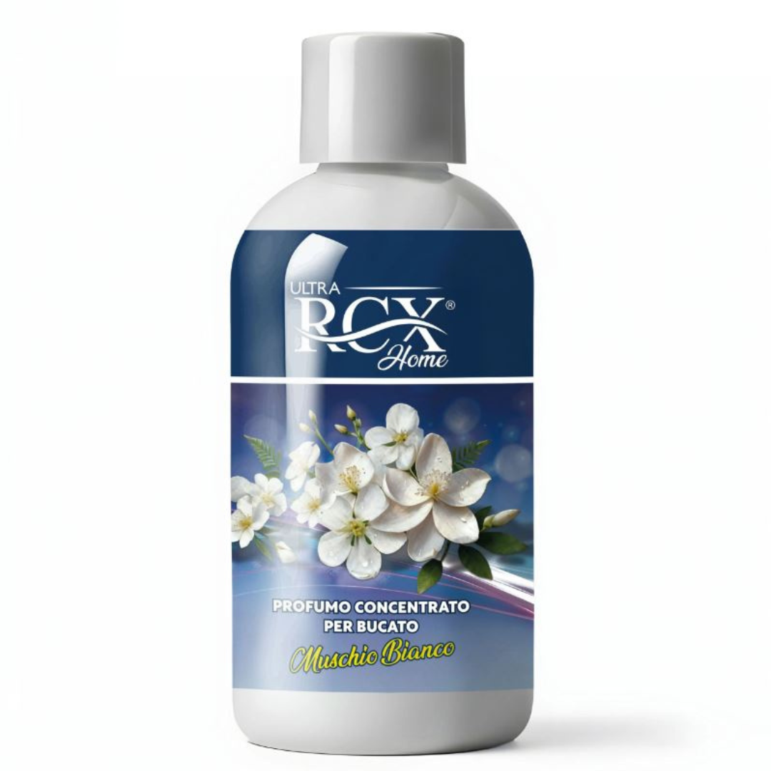 RCX HOME® PROFUMO LAVATRICE CONCENTRATO PER BUCATO "MUSCHIO BIANCO" 200ML