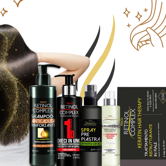 RETINOL COMPLEX KIT CURA CAPELLI "RISTRUTTURANTE E ANTICADUTA" CON "5 PRODOTTI"