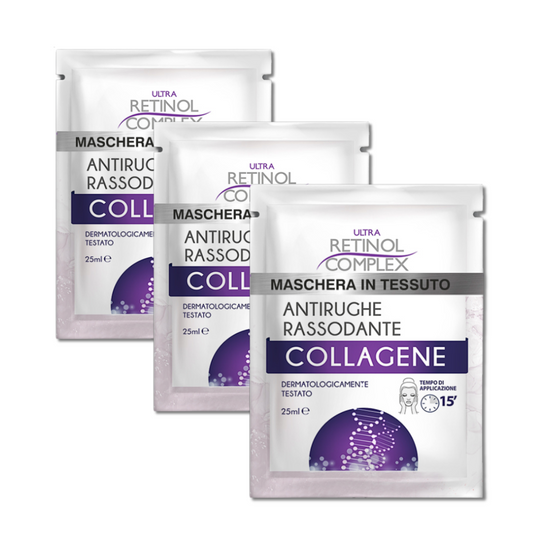 RETINOL COMPLEX® PACK 3PZ 25ML MASCHERA IN TESSUTO ANTIRUGHE "COLLAGENE"