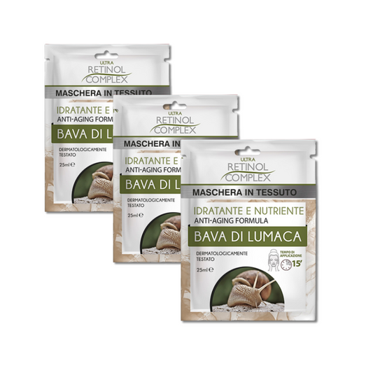 RETINOL COMPLEX® PACK 3PZ 25ML MASCHERA IN TESSUTO RIMPOLPANTE "BAVA DI LUMACA"